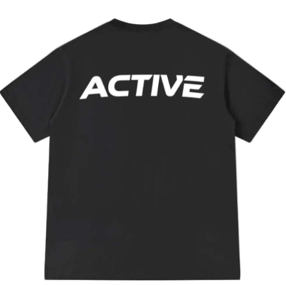 THE 'PUMP-COVER' ACTIVE OVERSIZED TEE black x white