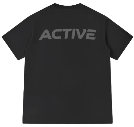 THE 'PUMP-COVER' ACTIVE OVERSIZED TEE black x charcoal