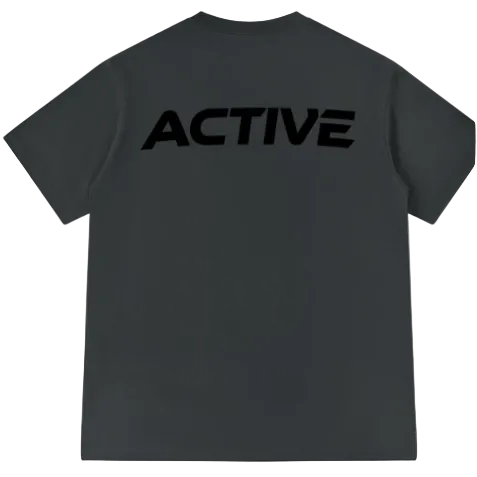 THE 'PUMP-COVER' ACTIVE OVERSIZED TEE charcoal x black