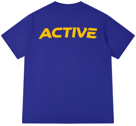 THE 'PUMP-COVER' ACTIVE OVERSIZED TEE blue x yellow