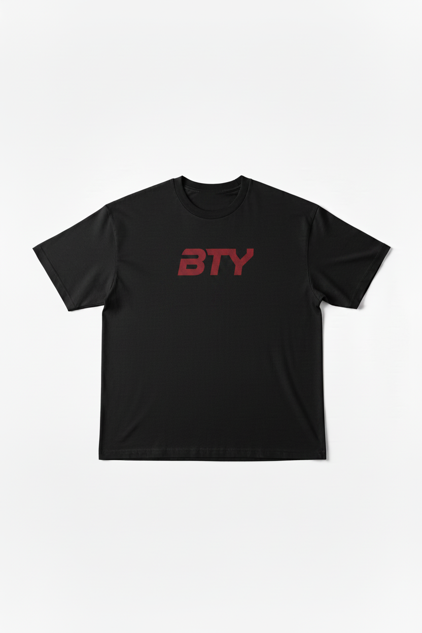 THE 'PUMP-COVER' ACTIVE TEE black w/ red