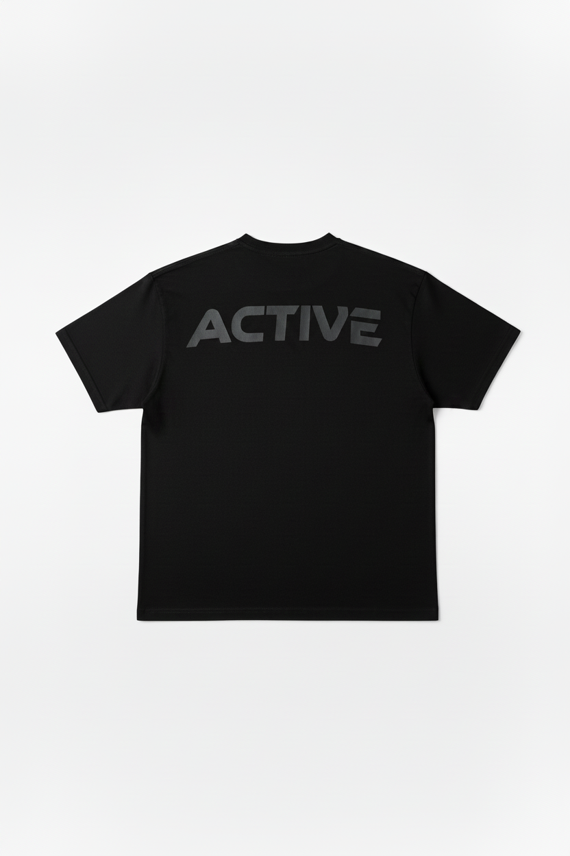 THE 'PUMP-COVER' ACTIVE TEE black w/ grey