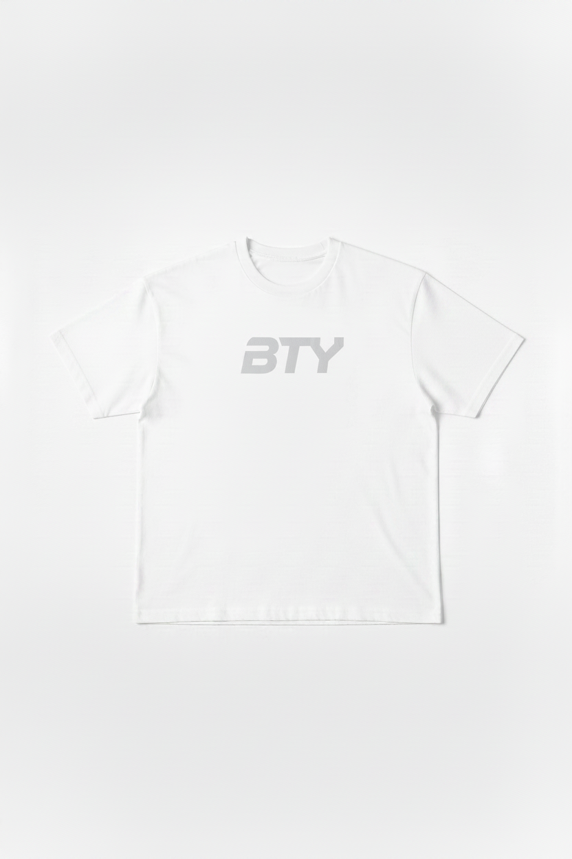 THE 'PUMP-COVER' ACTIVE TEE white w/ grey