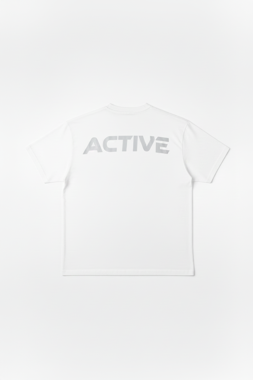 THE 'PUMP-COVER' ACTIVE TEE white w/ grey